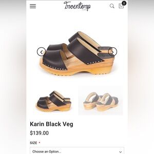 Troentorp Karin Black vegetable tanned leather size 37